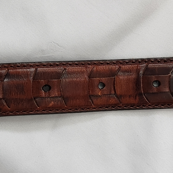 GREG NORMAN Brown Oil Tanned Cowhide Belt - Picture 7 of 11